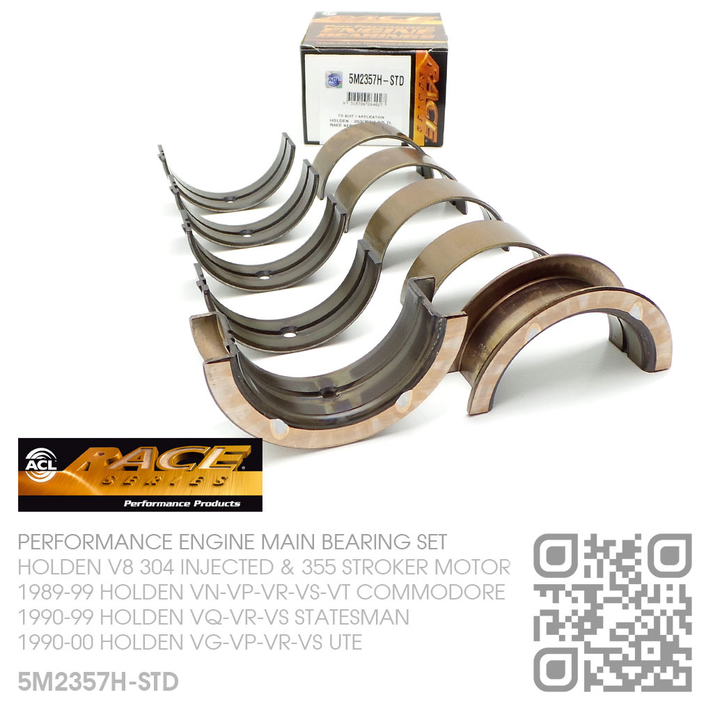 ACL Duraglide 030 Main bearing set fits Holden 308 Red Commodore VB Hg HG Kings 