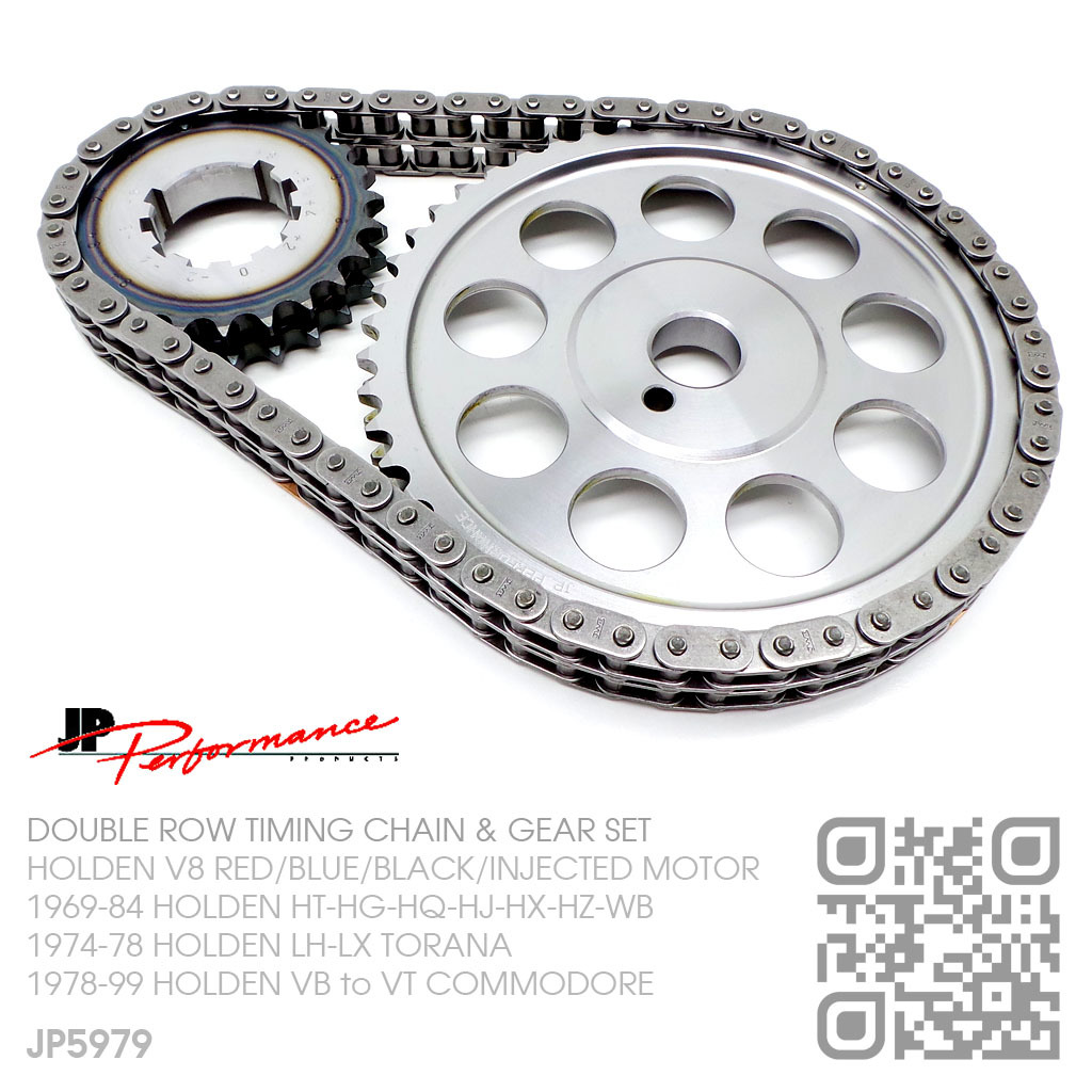 JP PERFORMANCE DOUBLE ROW ROLLER TIMING CHAIN KIT HOLDEN V8 RED BLUE BLACK INJECTED MOTOR HT VT