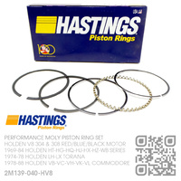 HASTINGS +0.040" OVERSIZE PERFORMANCE MOLY PISTON RING SET [HOLDEN V8 304 & 308 RED/BLUE/BLACK MOTOR]