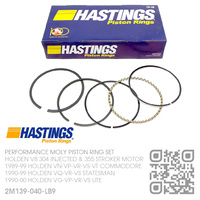 HASTINGS +0.040" OVERSIZE PERFORMANCE MOLY PISTON RING SET [HOLDEN V8 304 INJECTED 5.0L & 355 STROKER 5.7L MOTOR]