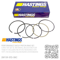 HASTINGS STANDARD SIZE PERFORMANCE MOLY PISTON RING SET [CHEV V8 327 & 350 SMALL BLOCK MOTOR]