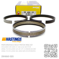 HASTINGS LS2+0.020" PERFORMANCE MOLY PISTON RINGS [HOLDEN V8 GEN IV LS2 6.0L MOTOR]
