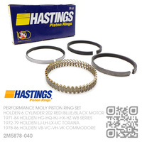 HASTINGS 202+0.040" PERFORMANCE MOLY RING SET [HOLDEN 6-CYL 202 RED/BLUE/BLACK MOTOR]