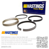 HASTINGS 202 STD PERFORMANCE MOLY RING SET [HOLDEN 6-CYL 202 RED/BLUE/BLACK MOTOR]
