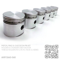 NASON 3.185" PERFORMANCE FLAT TOP PISTONS & HASTINGS RINGS [HOLDEN 6-CYL 132 & 138 GREY MOTOR]