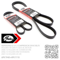 GATES MICRO-V SERPENTINE & A/C DRIVE BELTS [HOLDEN V8 GEN IV LS2 6.0L MOTOR]
