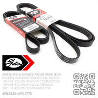 GATES MICRO-V SERPENTINE & SUPERCHARGER DRIVE BELTS [HOLDEN V6 SUPERCHARGED 3.8L MOTOR]