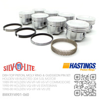 SILVOLITE 304+0.060" DISH TOP PISTONS & HASTING MOLY RINGS [HOLDEN V8 304 INJECTED 5.0L MOTOR]