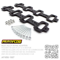 AEROFLOW BILLET ALLOY CATHEDRAL to RECTANGLE PORT INTAKE ADAPTERS [HOLDEN V8 GEN III LS1 5.7L MOTOR]