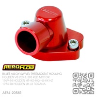 AEROFLOW BILLET ALLOY SWIVEL THERMOSTAT HOUSING [HOLDEN V8 253 4.2L & 308 5.0L RED MOTOR]