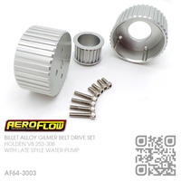 AEROFLOW BILLET ALLOY GILMER BELT DRIVE SET [HOLDEN V8 253-308 BLUE & 304 BLACK MOTOR]