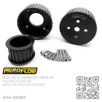 AEROFLOW BILLET ALLOY GILMER BELT DRIVE SET [HOLDEN V8 253-308 BLUE & 304 BLACK MOTOR]
