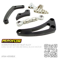 AEROFLOW BILLET ALLOY ALTERNATOR BRACKET LHS LOW MOUNT [CHEV V8 307-327-350-400 SMALL BLOCK MOTOR]
