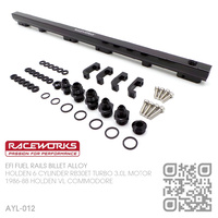 RACEWORKS PERFORMANCE BILLET ALLOY EFI FUEL RAIL KIT [HOLDEN 6-CYL RB30ET TURBO 3.0L MOTOR]