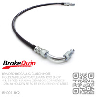 BRAKEQUIP BRAIDED STAINLESS HYDRAULIC CLUTCH HOSE [FE-FC-FB-EK-EJ-EH-HD-HR][4 or 5 SPEED CONVERSION][BLACK]