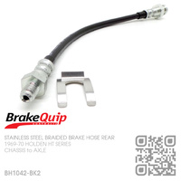 BRAKEQUIP BRAIDED STAINLESS STEEL HYDRAULIC BRAKE HOSE REAR [HT][CHASSIS to AXLE]