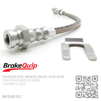 BRAKEQUIP BRAIDED STAINLESS STEEL HYDRAULIC BRAKE HOSE REAR [HT][CHASSIS to AXLE]