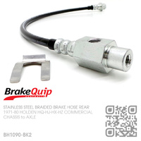 BRAKEQUIP BRAIDED STAINLESS STEEL HYDRAULIC BRAKE HOSE REAR [HQ-HZ COMMERCIAL][CHASSIS to AXLE]