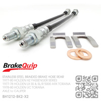 BRAKEQUIP BRAIDED STAINLESS STEEL HYDRAULIC BRAKE HOSE REAR DISC KIT [HZ, LX A9X & UC TORANA][REAR AXLE to CALIPER]