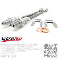 BRAKEQUIP BRAIDED STAINLESS STEEL HYDRAULIC BRAKE HOSE REAR DISC KIT [HZ, LX A9X & UC TORANA][REAR AXLE to CALIPER]