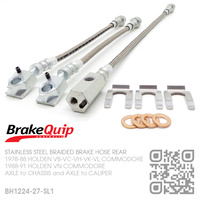 BRAKEQUIP BRAIDED STAINLESS STEEL HYDRAULIC BRAKE HOSE REAR DISC KIT [VB-VN]