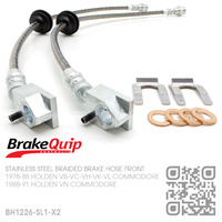 BRAKEQUIP BRAIDED STAINLESS STEEL HYDRAULIC BRAKE HOSE FRONT KIT [VB-VN]