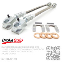 BRAKEQUIP BRAIDED STAINLESS STEEL HYDRAULIC BRAKE HOSE REAR DISC KIT [VB-VN][REAR AXLE to CALIPER]