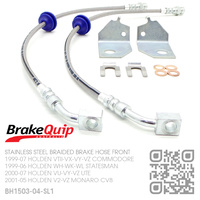 BRAKEQUIP BRAIDED STAINLESS STEEL HYDRAULIC BRAKE HOSE FRONT KIT [VTII-VZ]