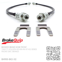 BRAKEQUIP BRAIDED STAINLESS STEEL HYDRAULIC BRAKE HOSE FRONT KIT [HD-HG][DISC]