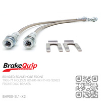 BRAKEQUIP BRAIDED STAINLESS STEEL HYDRAULIC BRAKE HOSE FRONT KIT [HD-HG][DISC]