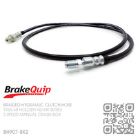 BRAKEQUIP BRAIDED STAINLESS HYDRAULIC CLUTCH HOSE [HD-HR][3 SPEED CRASH BOX][BLACK]