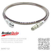 BRAKEQUIP BRAIDED STAINLESS HYDRAULIC CLUTCH HOSE [HD-HR][3 SPEED CRASH BOX][SILVER]