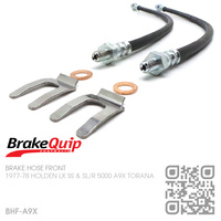 BRAKEQUIP RUBBER HYDRAULIC BRAKE HOSE FRONT KIT [A9X TORANA]