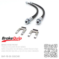 BRAKEQUIP RUBBER HYDRAULIC BRAKE HOSE FRONT KIT [FB-EK][HD-HG CALIPERS]