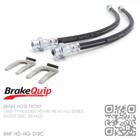 BRAKEQUIP RUBBER HYDRAULIC BRAKE HOSE FRONT KIT [HD-HG][DISC]