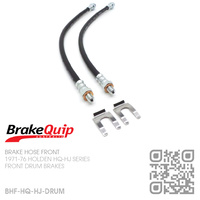 BRAKEQUIP RUBBER HYDRAULIC BRAKE HOSE FRONT KIT [HQ-HJ][DRUM]