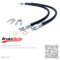 BRAKEQUIP RUBBER HYDRAULIC BRAKE HOSE FRONT KIT [L34 TORANA]
