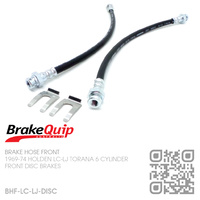 BRAKEQUIP RUBBER HYDRAULIC BRAKE HOSE FRONT KIT [LC-LJ TORANA][DISC]