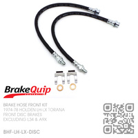 BRAKEQUIP RUBBER HYDRAULIC BRAKE HOSE FRONT KIT [LH-LX TORANA][DISC]
