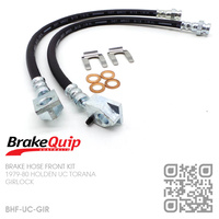 BRAKEQUIP RUBBER HYDRAULIC BRAKE HOSE FRONT KIT [UC TORANA][GIRLOCK]