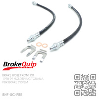 BRAKEQUIP RUBBER HYDRAULIC BRAKE HOSE FRONT KIT [UC TORANA][PBR]