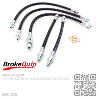 BRAKEQUIP RUBBER HYDRAULIC BRAKE HOSE KIT [A9X TORANA]
