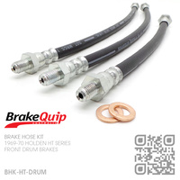 BRAKEQUIP RUBBER HYDRAULIC BRAKE HOSE KIT [HT][DRUM]