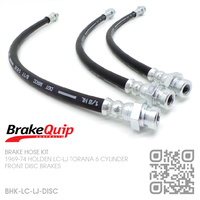 BRAKEQUIP RUBBER HYDRAULIC BRAKE HOSE KIT [LC-LJ TORANA][DISC]