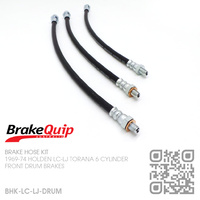 BRAKEQUIP RUBBER HYDRAULIC BRAKE HOSE KIT [LC-LJ TORANA][DRUM]