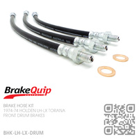 BRAKEQUIP RUBBER HYDRAULIC BRAKE HOSE KIT [LH-LX TORANA][DRUM]