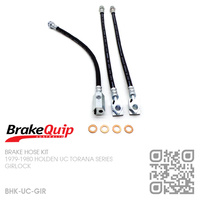 BRAKEQUIP RUBBER HYDRAULIC BRAKE HOSE KIT [UC TORANA][GIRLOCK]