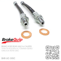 BRAKEQUIP RUBBER HYDRAULIC BRAKE HOSE REAR DISC KIT [UC][REAR AXLE to CALIPER]