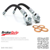BRAKEQUIP RUBBER HYDRAULIC BRAKE HOSE REAR DISC KIT [WB PASSENGER][REAR AXLE to CALIPER]