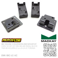 AEROFLOW ENGINE CONVERSION PLATES & MACKAY ENGINE MOUNT KIT [CHEV V8 307-327-350-400 SMALL BLOCK MOTOR]